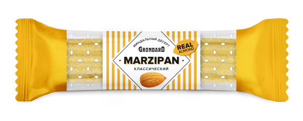 №1 TM Grondard   (10361) Батончики НЕглазированные Марципановые Классика, (28шт по 40г)        в Осинниках