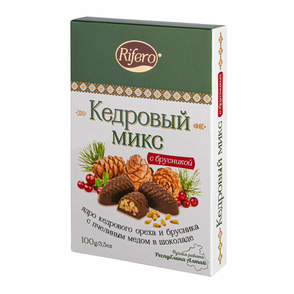  Риф и ко Конфеты "Кедровый микс БРУСНИКА" 100г    в Осинниках