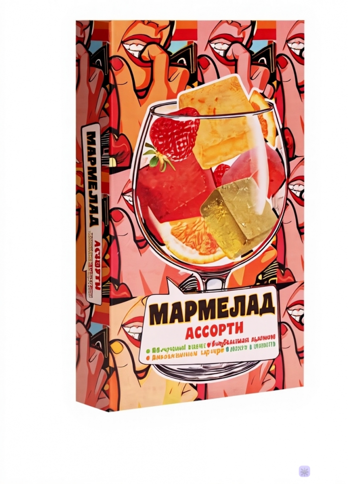 Мармелад АлкоАссорти(яблочный виски, клубничный просекко, апельсиновый вермут, лайм текила) 110г в Осинниках