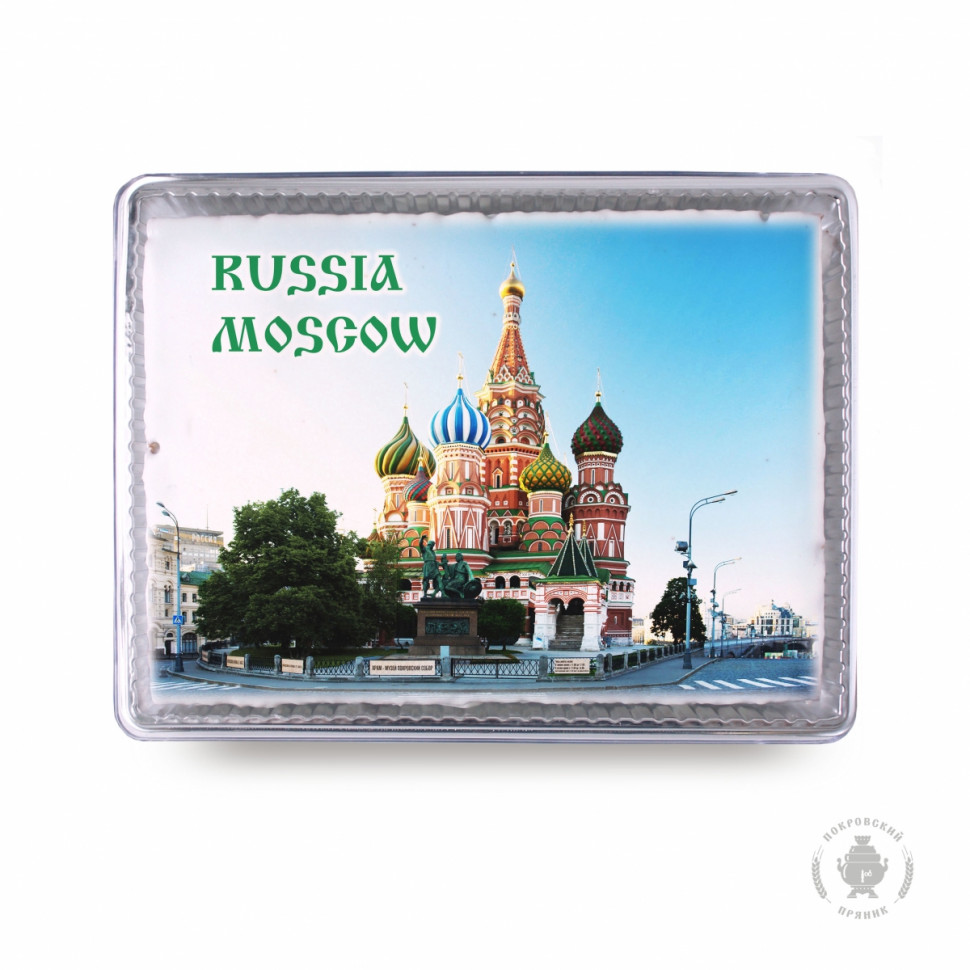  Пряник 600г RUSSIA MOSCOW с фотопечатью (в подарочной пластиковой упаковке)  в Осинниках
