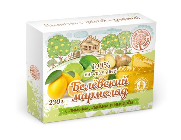 №2 Мармелад белевский "Лимон-лайм-имбирь" 230г  в Осинниках